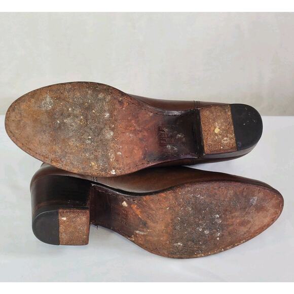 Frye Women Size 10 B Brown Leather Courtney Studded Ankle Boots 71067 Bootie - Picture 9 of 10